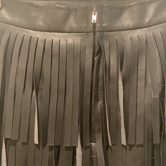 Fringe Black Mini Skirt - Picture 5 of 6